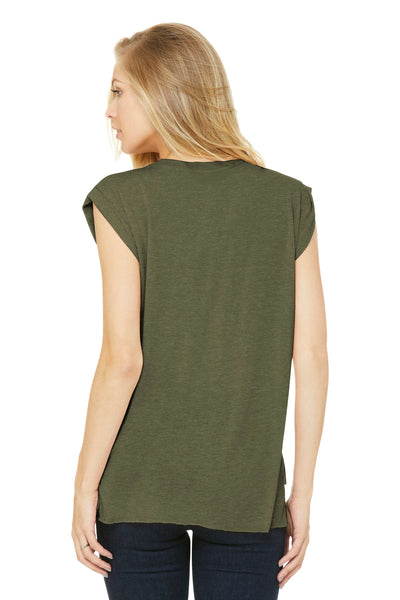 BELLA+CANVAS Women's Flowy Muscle Tee With Rolled Cuffs. BC8804