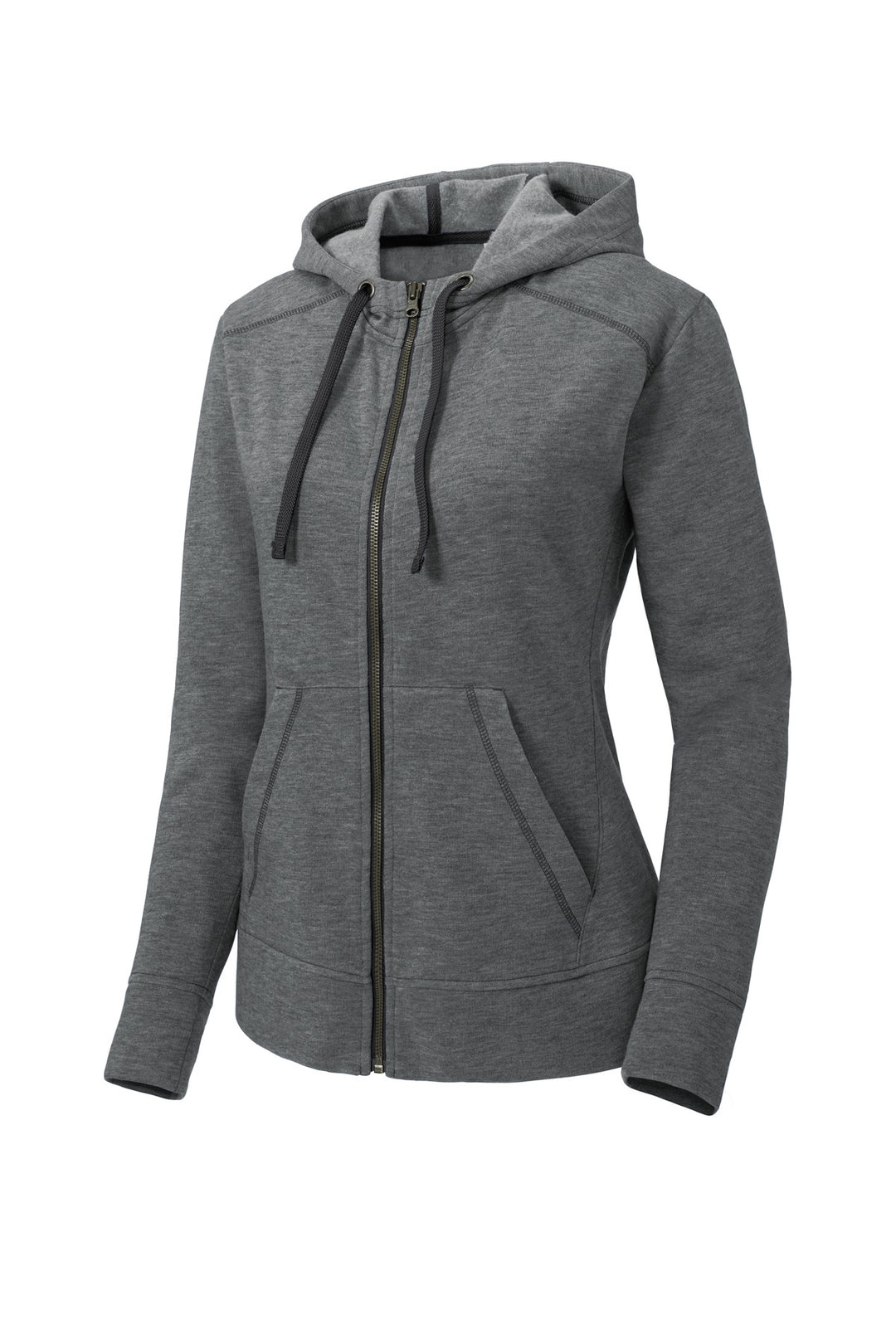 Sport-Tek Women's PosiCharge Tri-Blend Wicking Fleece Full-Zip Hooded Jacket. LST293