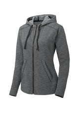 Sport-Tek Women's PosiCharge Tri-Blend Wicking Fleece Full-Zip Hooded Jacket. LST293