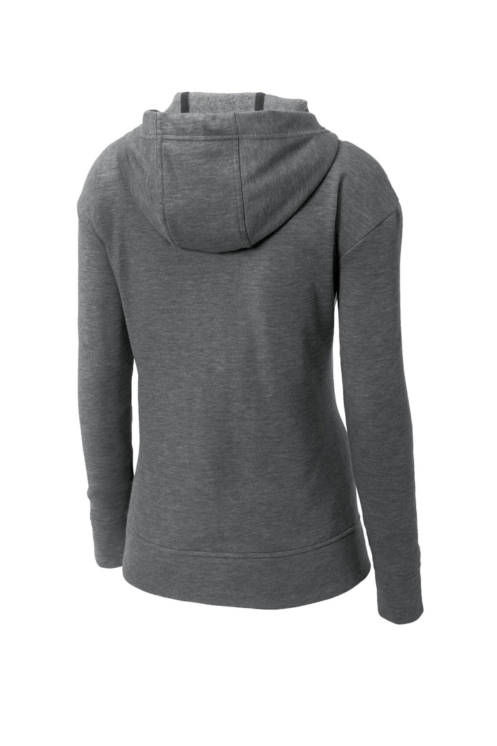 Sport-Tek Women's PosiCharge Tri-Blend Wicking Fleece Full-Zip Hooded Jacket. LST293