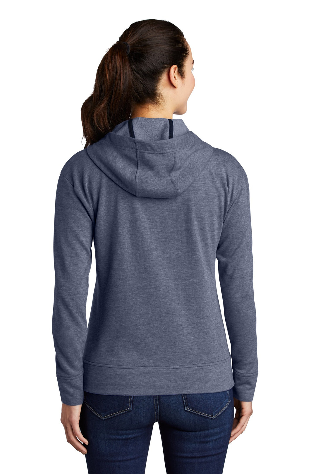 Sport-Tek Women's PosiCharge Tri-Blend Wicking Fleece Full-Zip Hooded Jacket. LST293