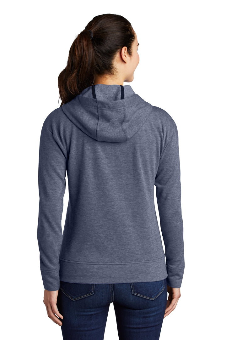 Sport-Tek Women's PosiCharge Tri-Blend Wicking Fleece Full-Zip Hooded Jacket. LST293