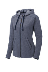 Sport-Tek Women's PosiCharge Tri-Blend Wicking Fleece Full-Zip Hooded Jacket. LST293