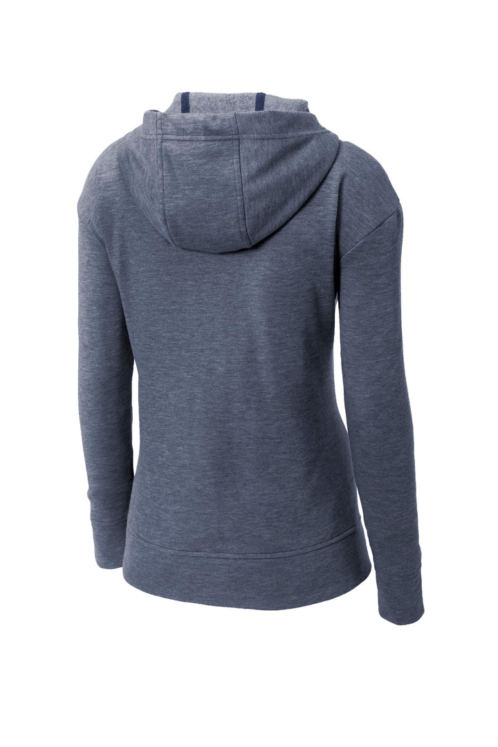 Sport-Tek Women's PosiCharge Tri-Blend Wicking Fleece Full-Zip Hooded Jacket. LST293