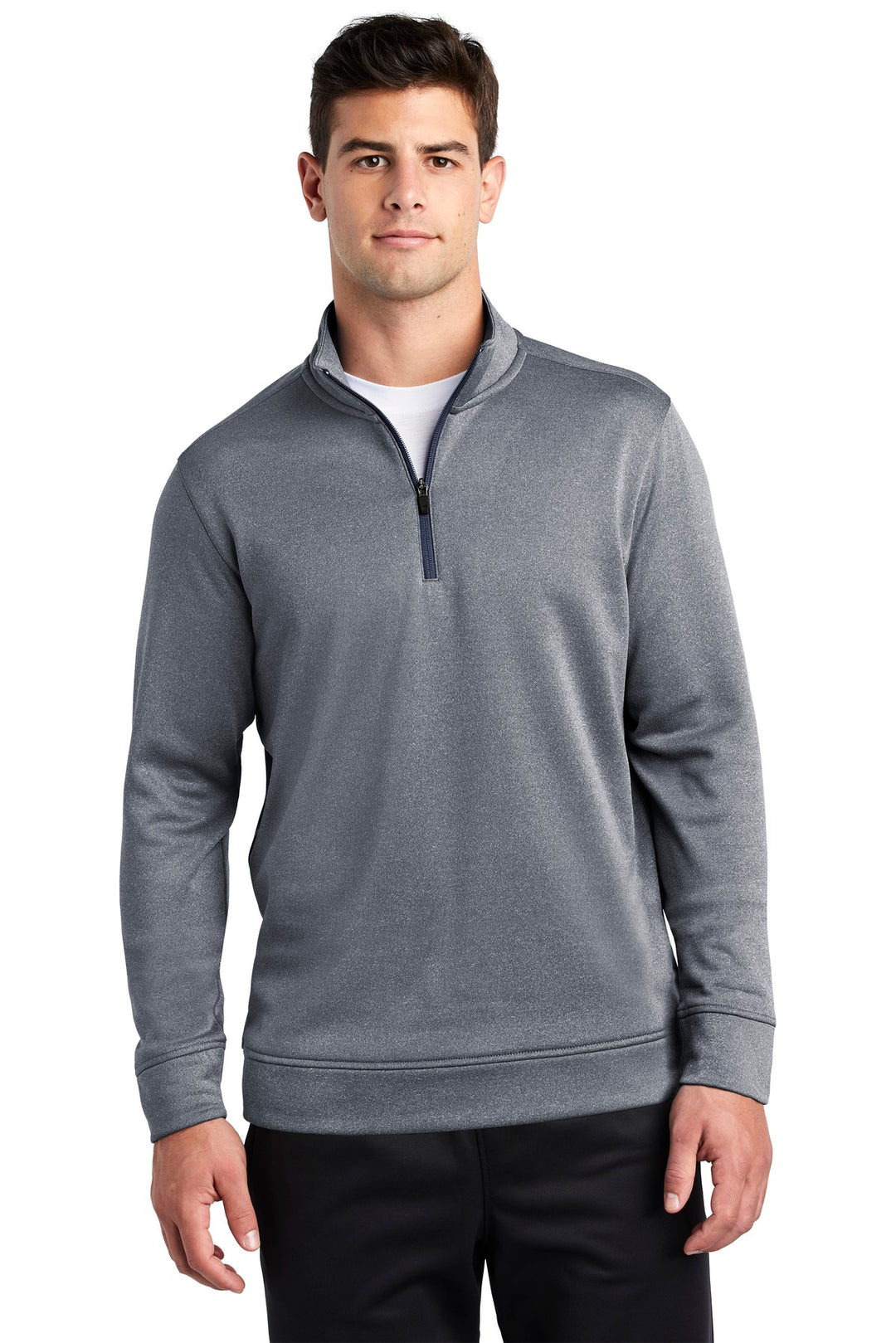 Sport-Tek Men's PosiCharge Sport-Wick Heather Fleece 1/4-Zip Pullover