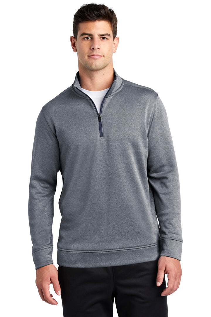 Sport-Tek Men's PosiCharge Sport-Wick Heather Fleece 1/4-Zip Pullover