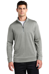 Sport-Tek Men's PosiCharge Sport-Wick Heather Fleece 1/4-Zip Pullover