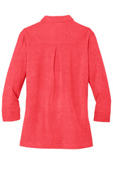 Port Authority Women's 3/4-Sleeve Meridian Cotton Blend Polo. L578