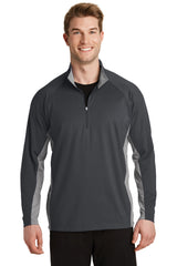 Sport-Tek Men's Sport-Wick Stretch Contrast 1/2-Zip Pullover