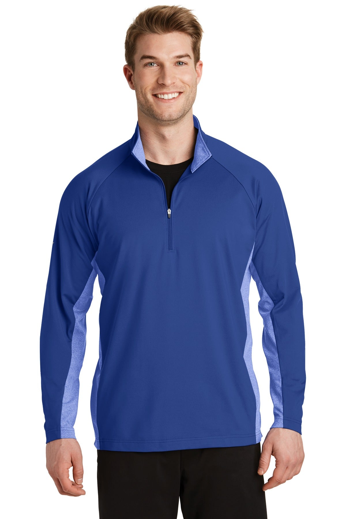 Sport-Tek Men's Sport-Wick Stretch Contrast 1/2-Zip Pullover