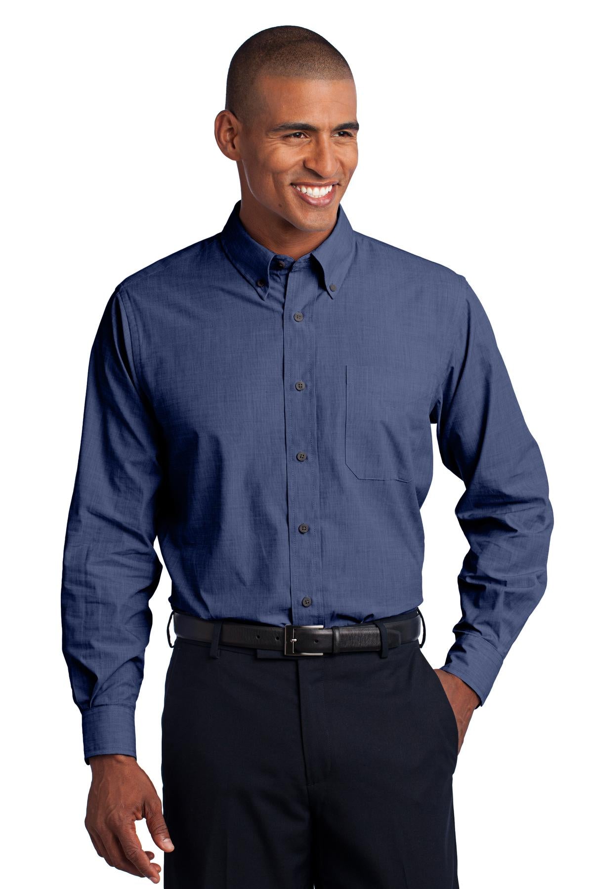 Port Authority Men's Tall Crosshatch Easy Care Shirt. TLS640