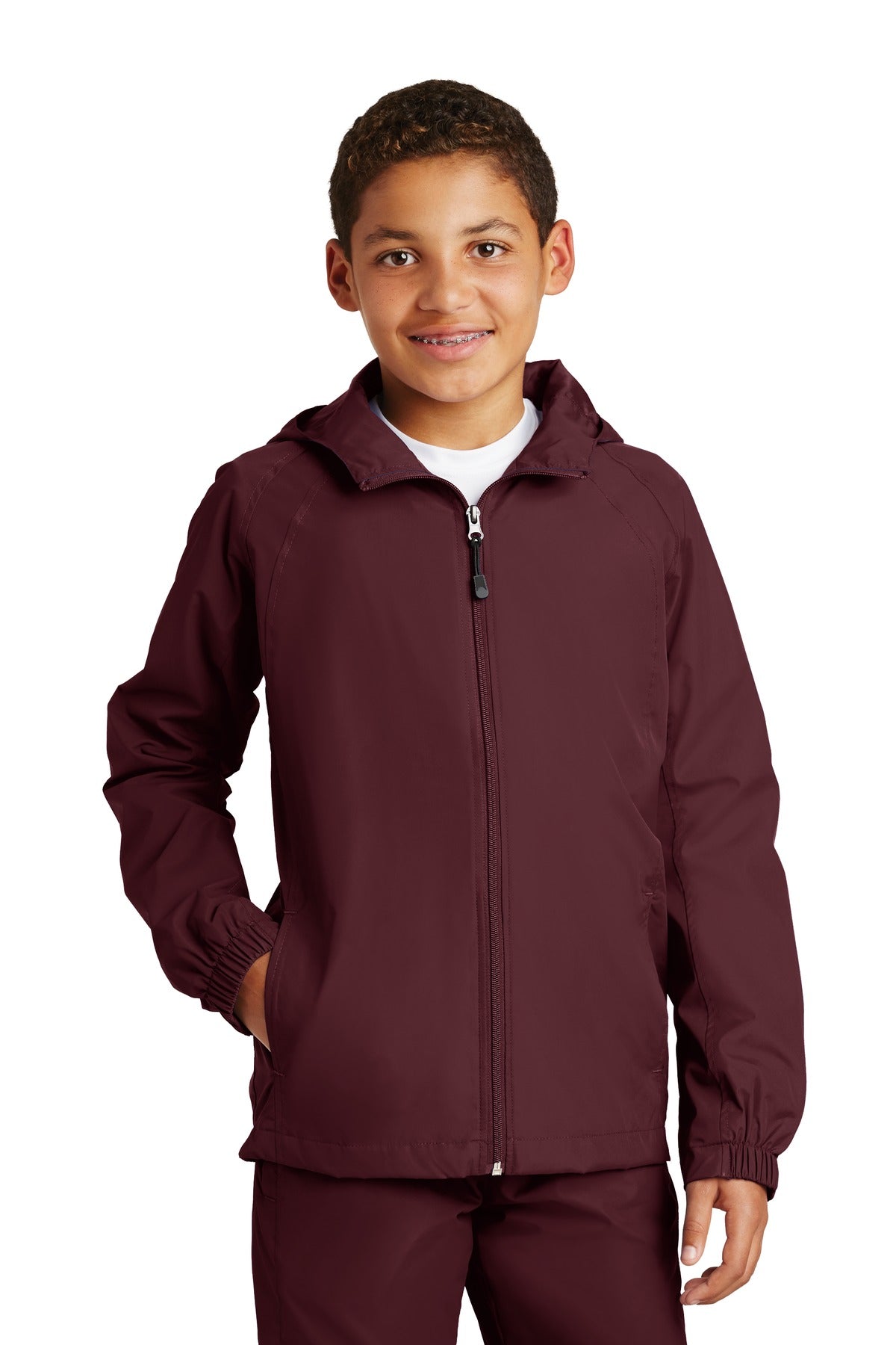 Sport-Tek Youth Hooded Raglan Jacket YST73