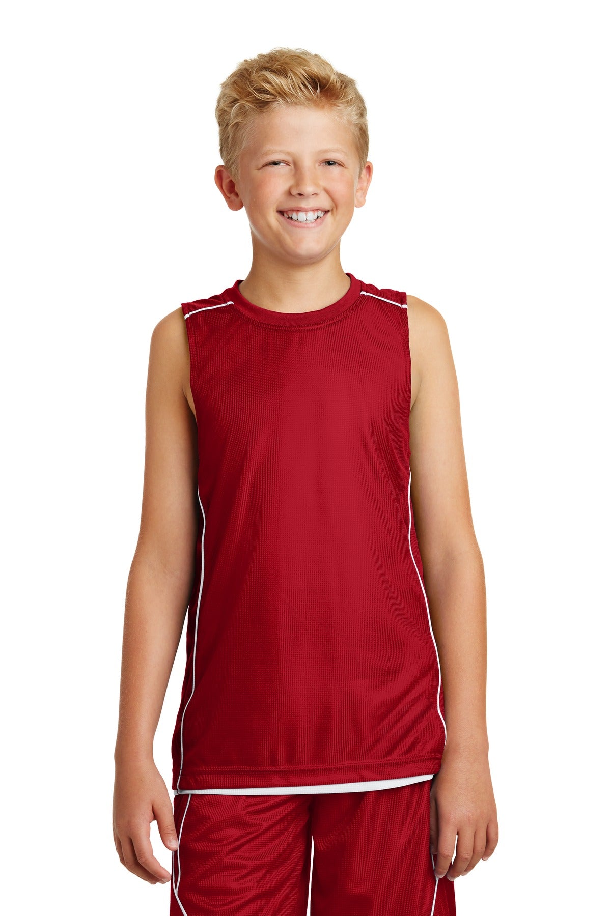 Sport-Tek Youth PosiCharge Mesh Reversible Sleeveless Tee YT555