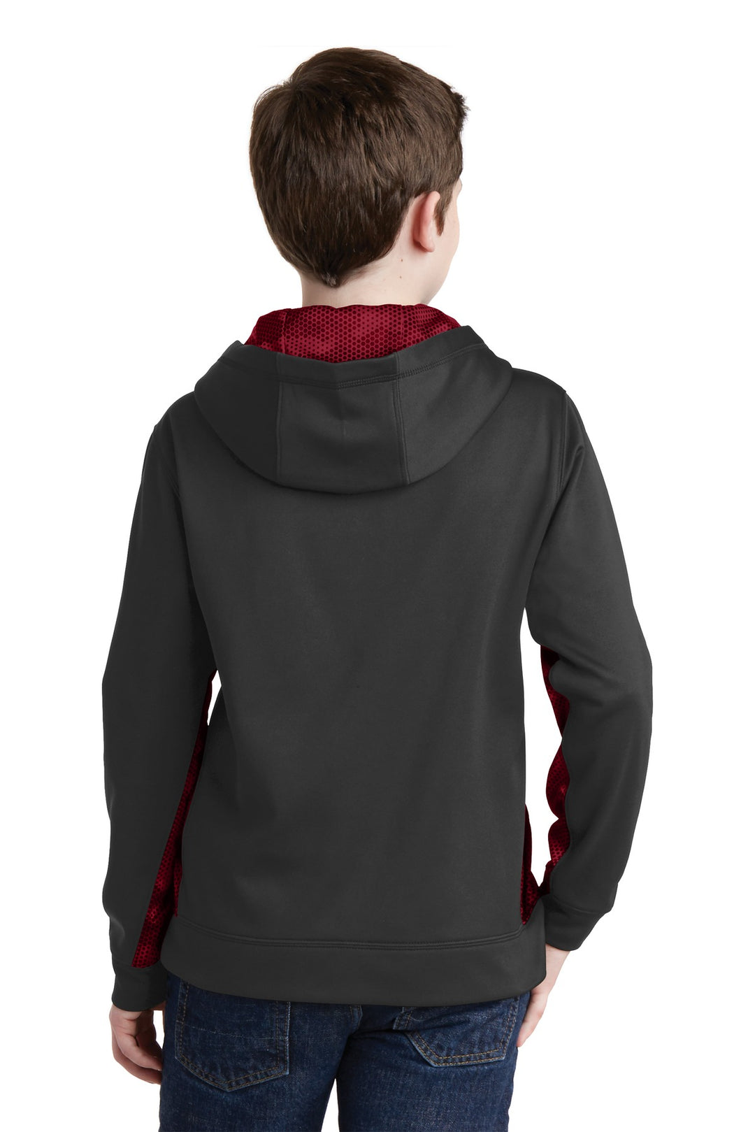 Sport-Tek Youth Sport-Wick CamoHex Fleece Colorblock Hooded Pullover YST239
