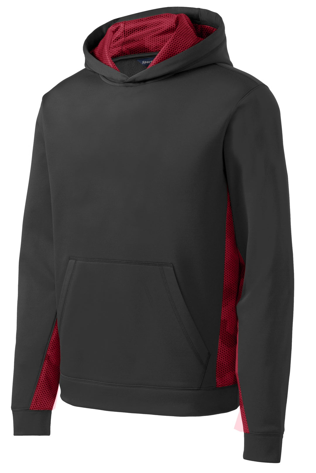 Sport-Tek Youth Sport-Wick CamoHex Fleece Colorblock Hooded Pullover YST239