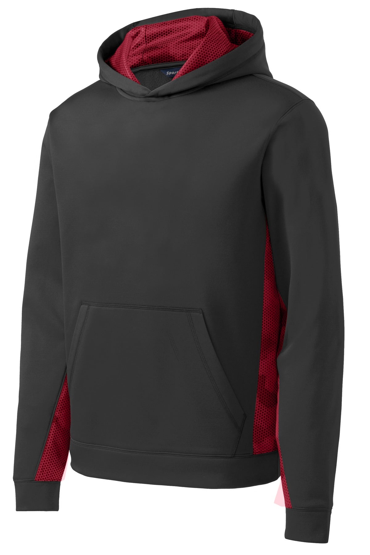 Sport-Tek Youth Sport-Wick CamoHex Fleece Colorblock Hooded Pullover YST239