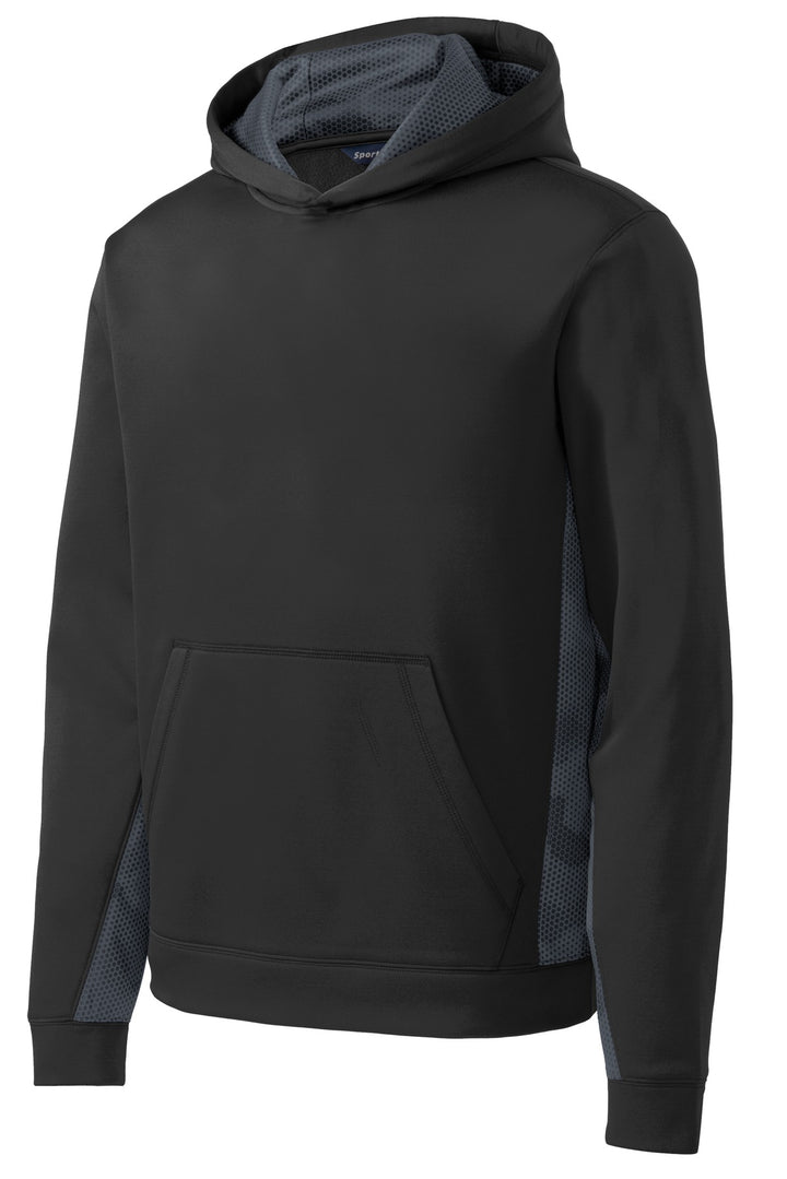 Sport-Tek Youth Sport-Wick CamoHex Fleece Colorblock Hooded Pullover YST239