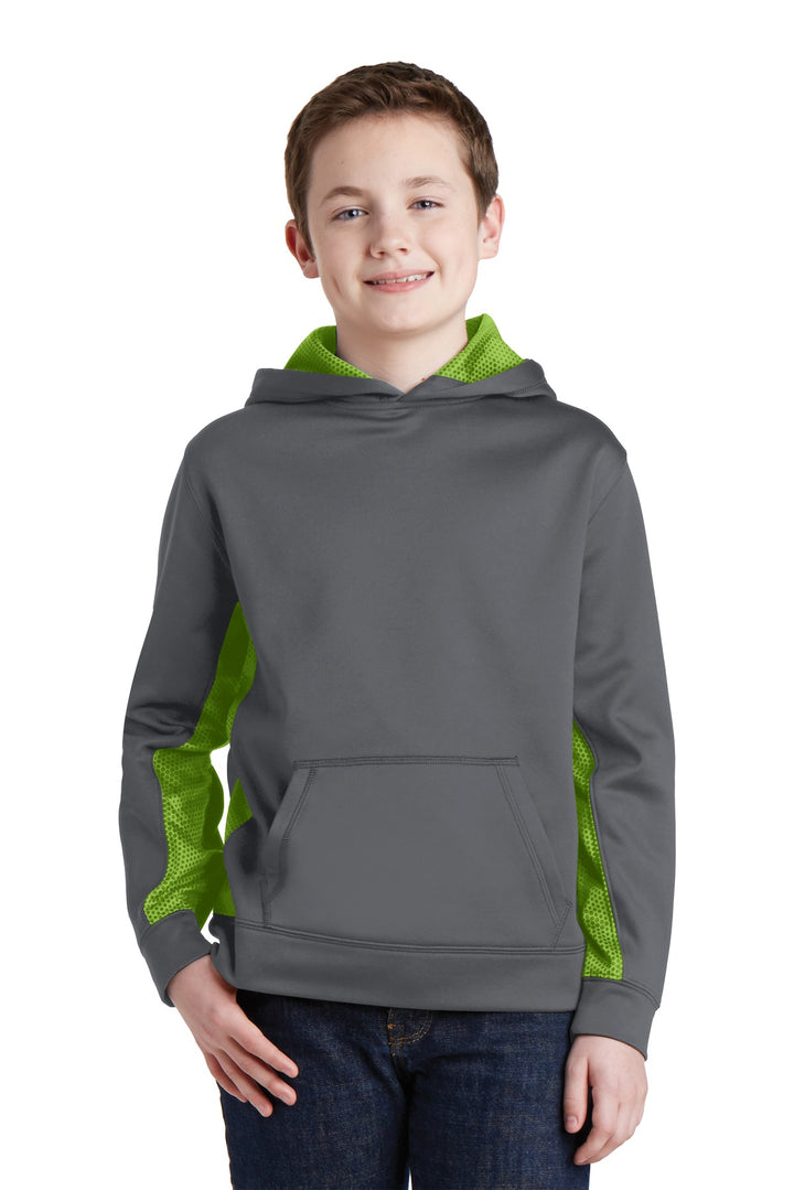 Sport-Tek Youth Sport-Wick CamoHex Fleece Colorblock Hooded Pullover YST239
