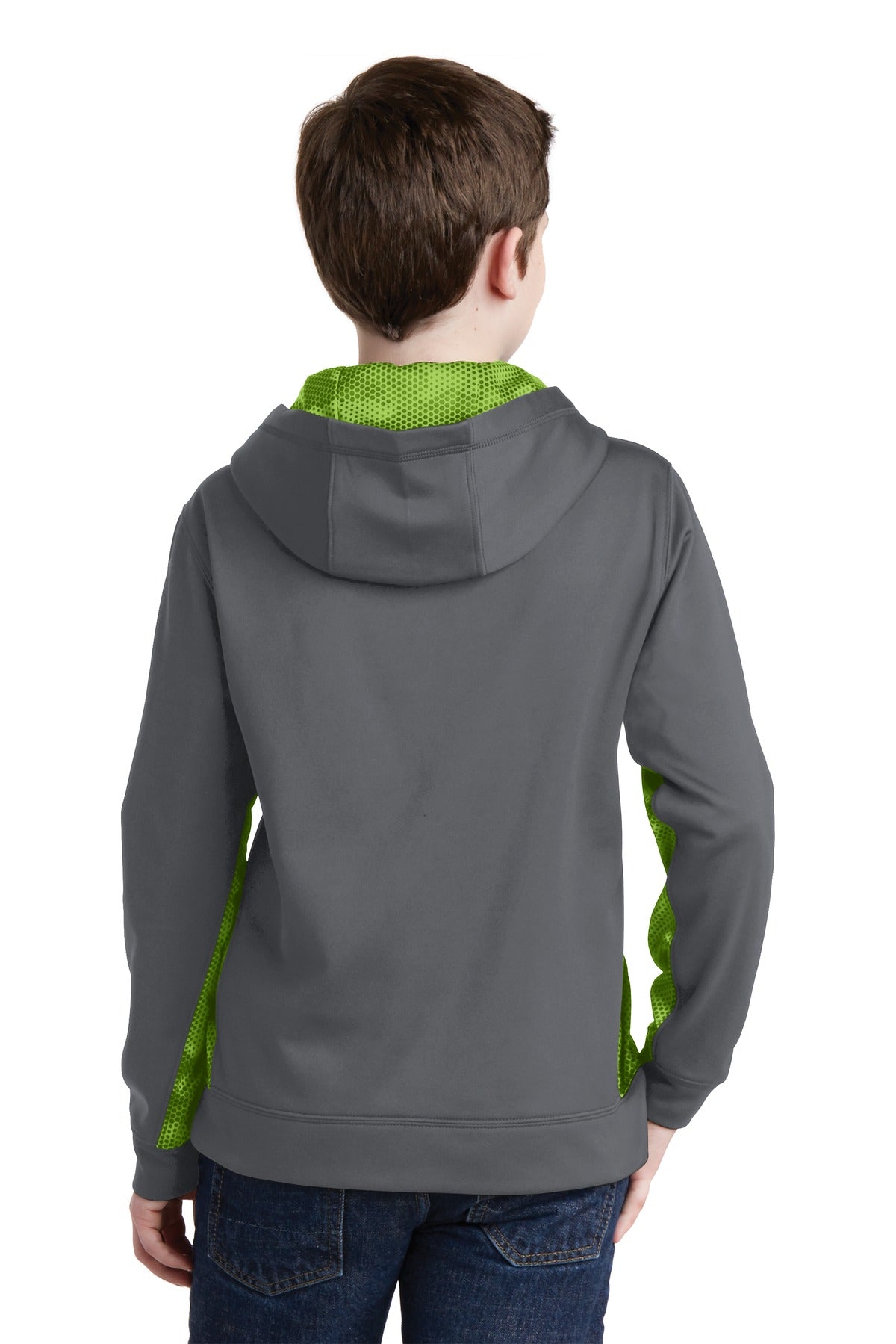 Sport-Tek Youth Sport-Wick CamoHex Fleece Colorblock Hooded Pullover YST239