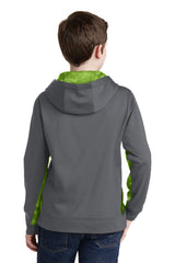 Sport-Tek Youth Sport-Wick CamoHex Fleece Colorblock Hooded Pullover YST239