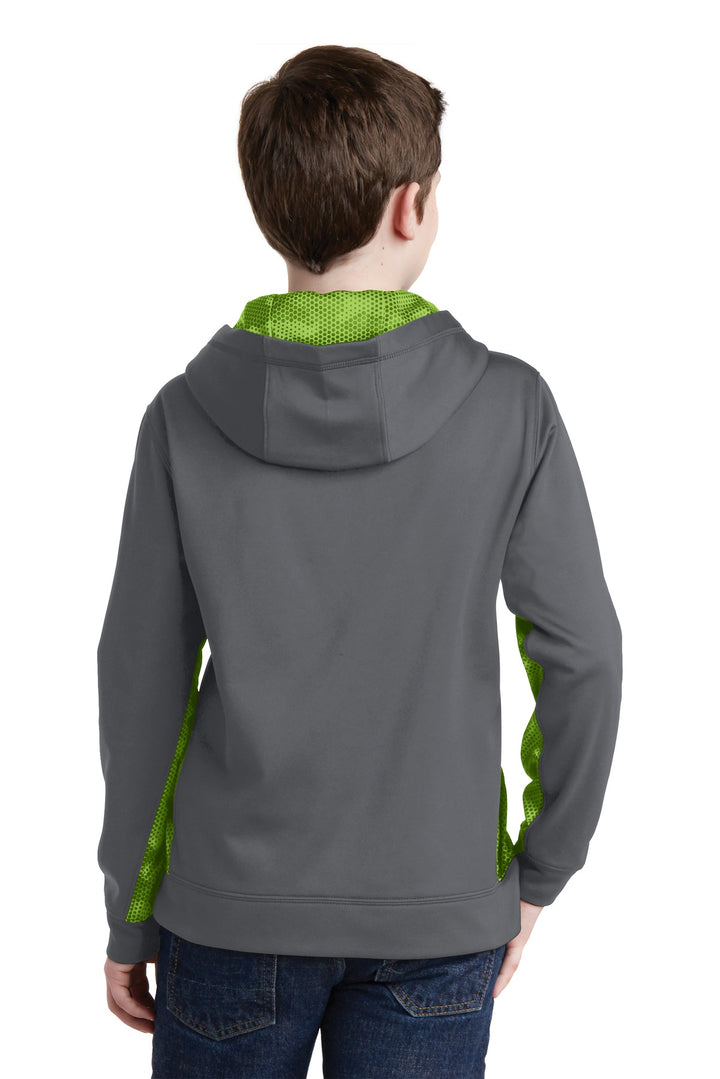 Sport-Tek Youth Sport-Wick CamoHex Fleece Colorblock Hooded Pullover YST239