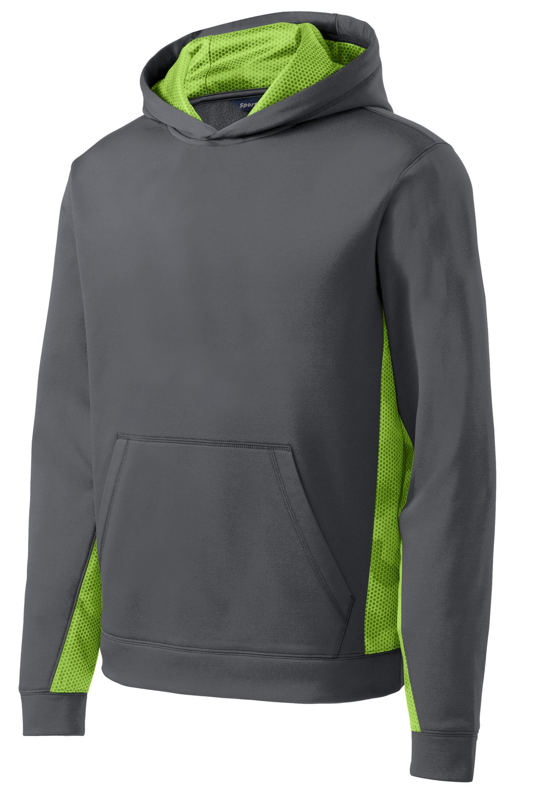Sport-Tek Youth Sport-Wick CamoHex Fleece Colorblock Hooded Pullover YST239