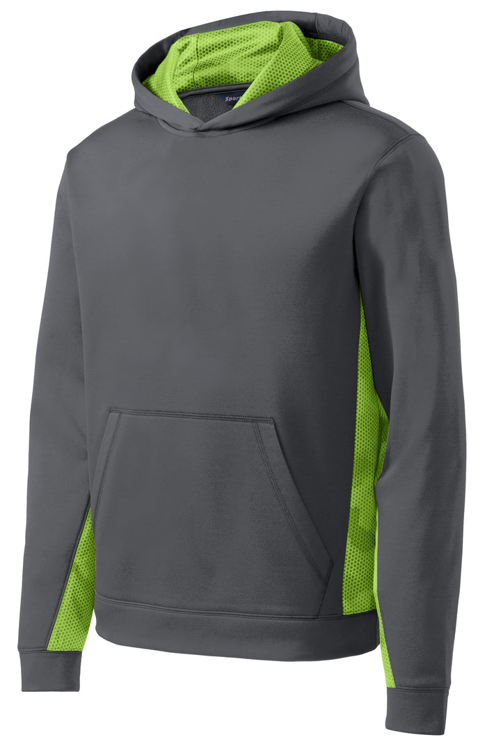 Sport-Tek Youth Sport-Wick CamoHex Fleece Colorblock Hooded Pullover YST239