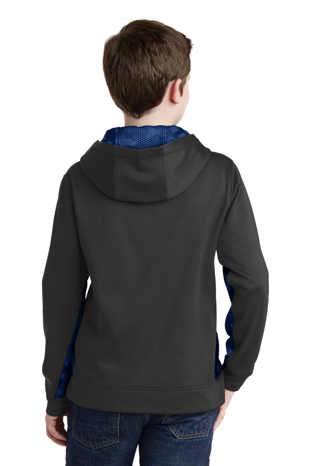Sport-Tek Youth Sport-Wick CamoHex Fleece Colorblock Hooded Pullover YST239