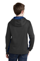 Sport-Tek Youth Sport-Wick CamoHex Fleece Colorblock Hooded Pullover YST239