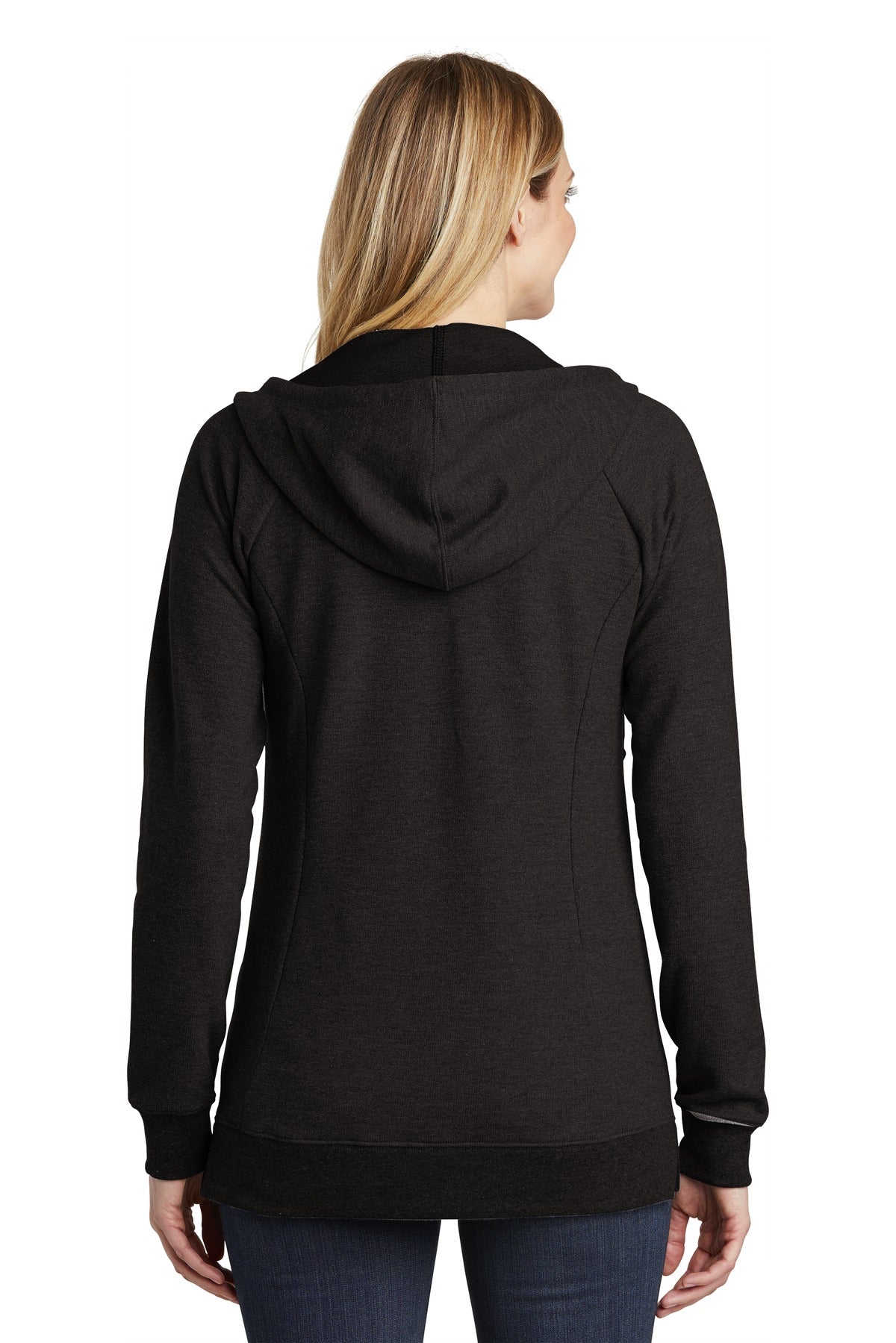District Women's Perfect Tri French Terry Full-Zip Hoodie. DT456 District