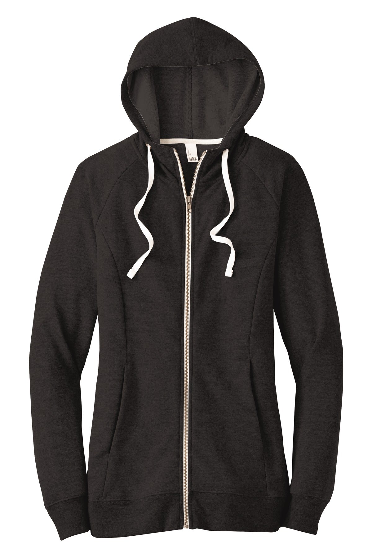 District Women's Perfect Tri French Terry Full-Zip Hoodie. DT456 District