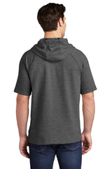 Sport-Tek Men's PosiCharge Tri-Blend Wicking Fleece Short Sleeve Hooded Pullover ST297