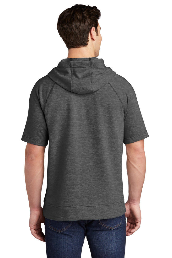 Sport-Tek Men's PosiCharge Tri-Blend Wicking Fleece Short Sleeve Hooded Pullover ST297