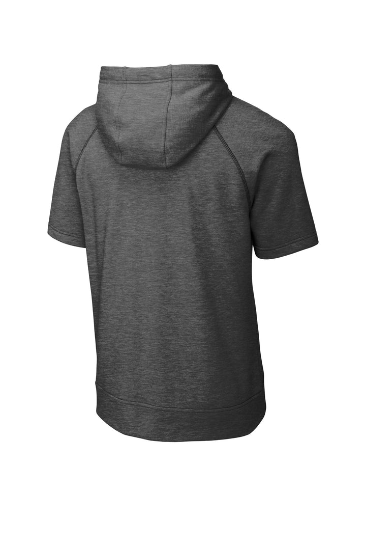Sport-Tek Men's PosiCharge Tri-Blend Wicking Fleece Short Sleeve Hooded Pullover ST297