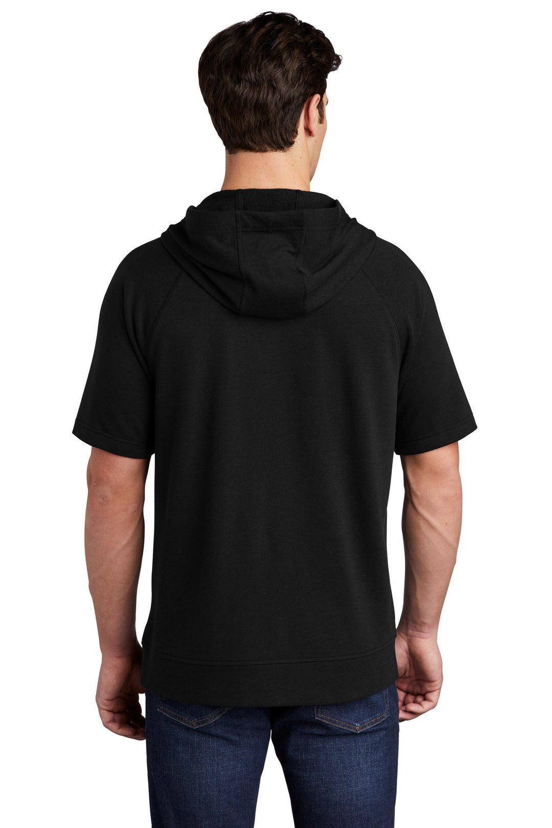 Sport-Tek Men's PosiCharge Tri-Blend Wicking Fleece Short Sleeve Hooded Pullover ST297