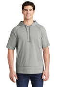 Sport-Tek Men's PosiCharge Tri-Blend Wicking Fleece Short Sleeve Hooded Pullover ST297