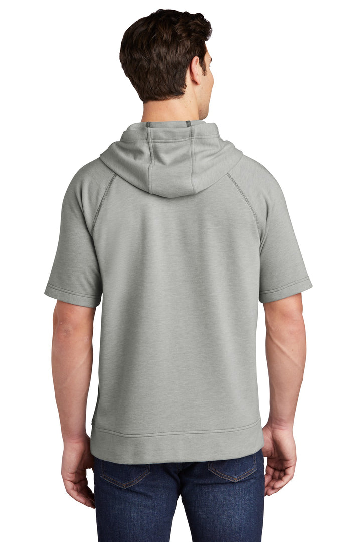 Sport-Tek Men's PosiCharge Tri-Blend Wicking Fleece Short Sleeve Hooded Pullover ST297
