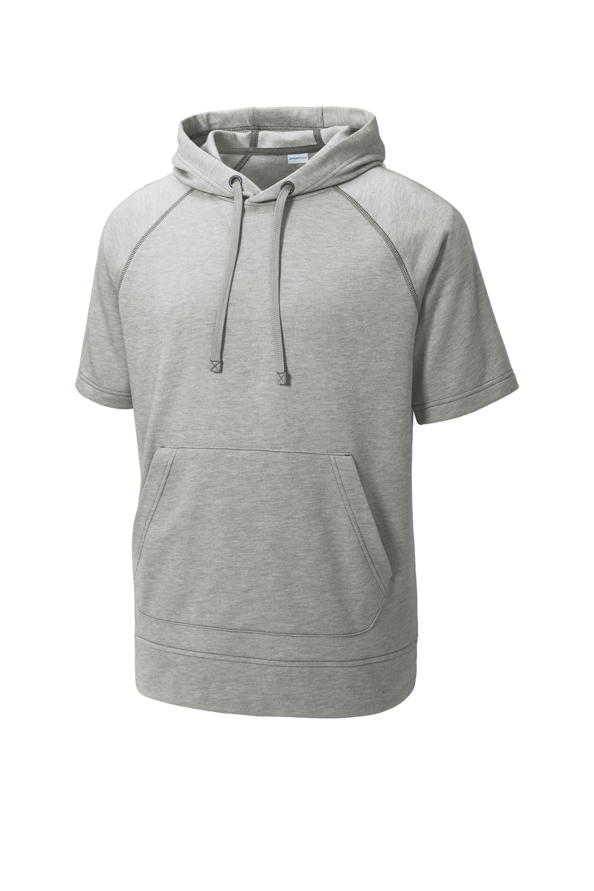 Sport-Tek Men's PosiCharge Tri-Blend Wicking Fleece Short Sleeve Hooded Pullover ST297