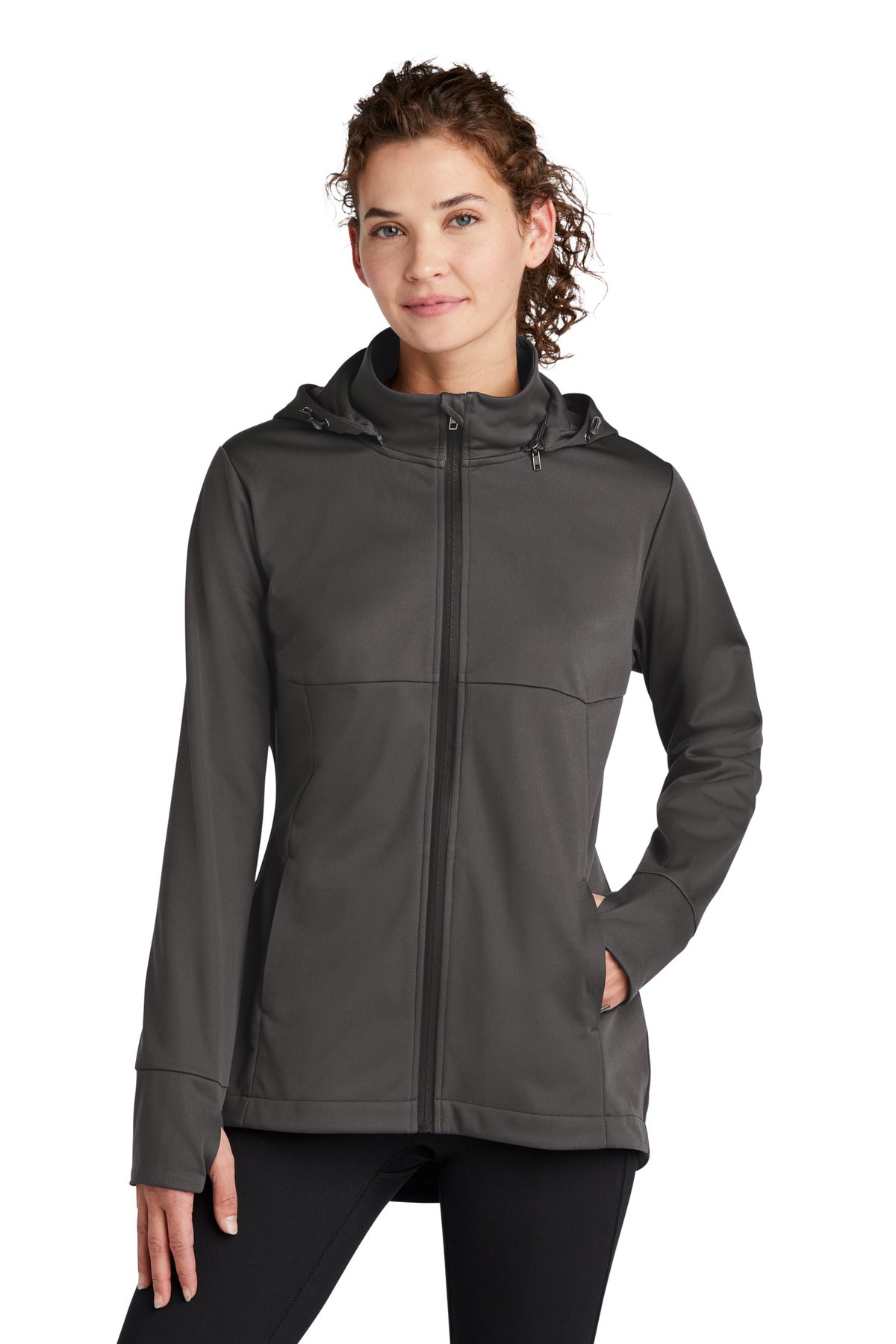 Sport-Tek Women's Hooded Soft Shell Jacket. LST980