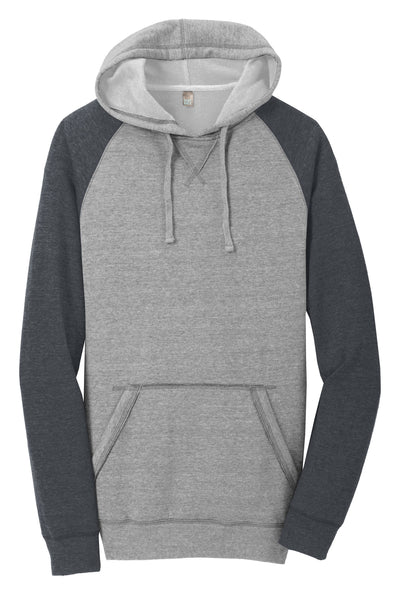District Young Men's Lightweight Fleece Raglan Hoodie.  DT196