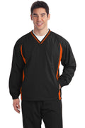 Sport-Tek Tall Tipped V-Neck Raglan Wind Shirt. TJST62