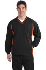 Sport-Tek Tall Tipped V-Neck Raglan Wind Shirt. TJST62