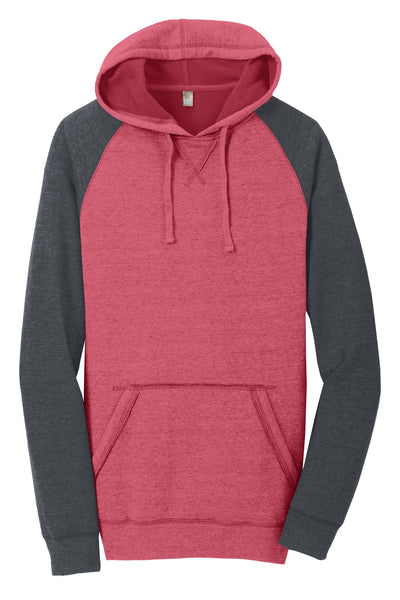 District Young Men's Lightweight Fleece Raglan Hoodie.  DT196