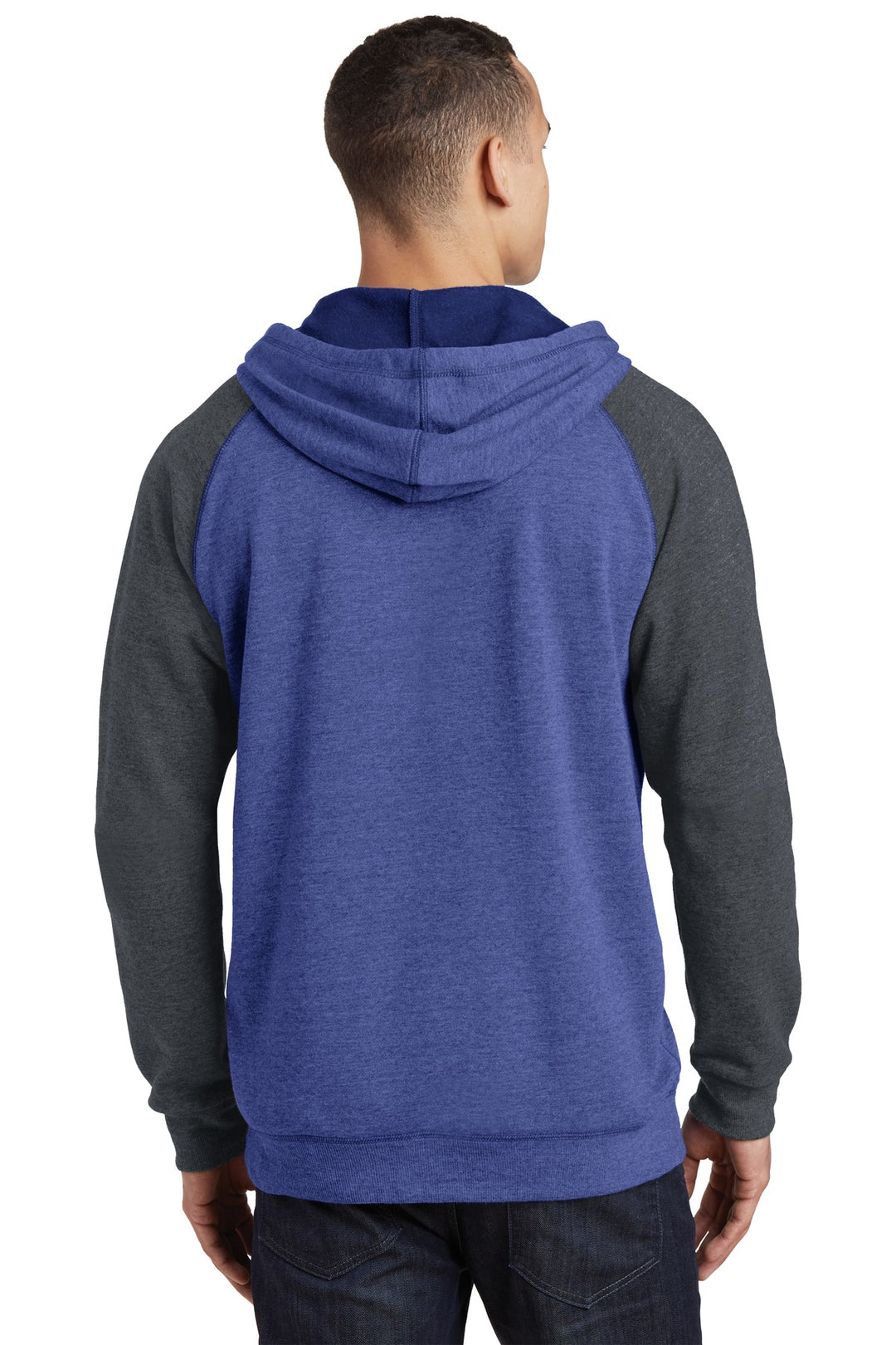 District Young Men's Lightweight Fleece Raglan Hoodie. DT196 District