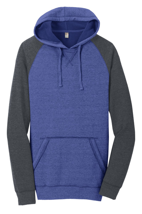 District Young Men's Lightweight Fleece Raglan Hoodie. DT196 District