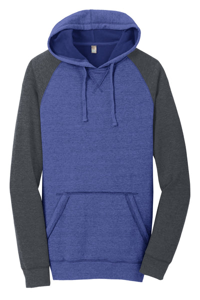 District Young Men's Lightweight Fleece Raglan Hoodie.  DT196