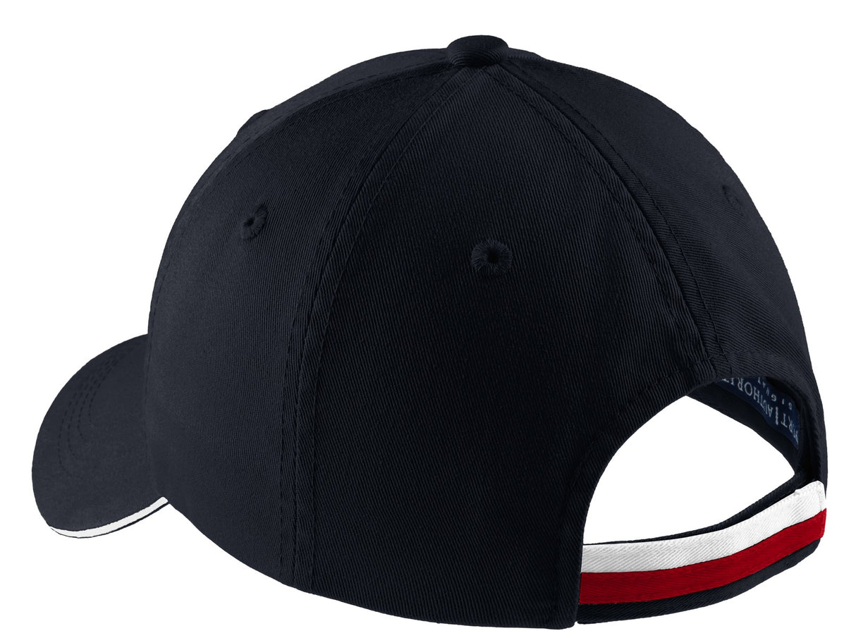 Port Authority Sandwich Bill Cap with Striped Closure