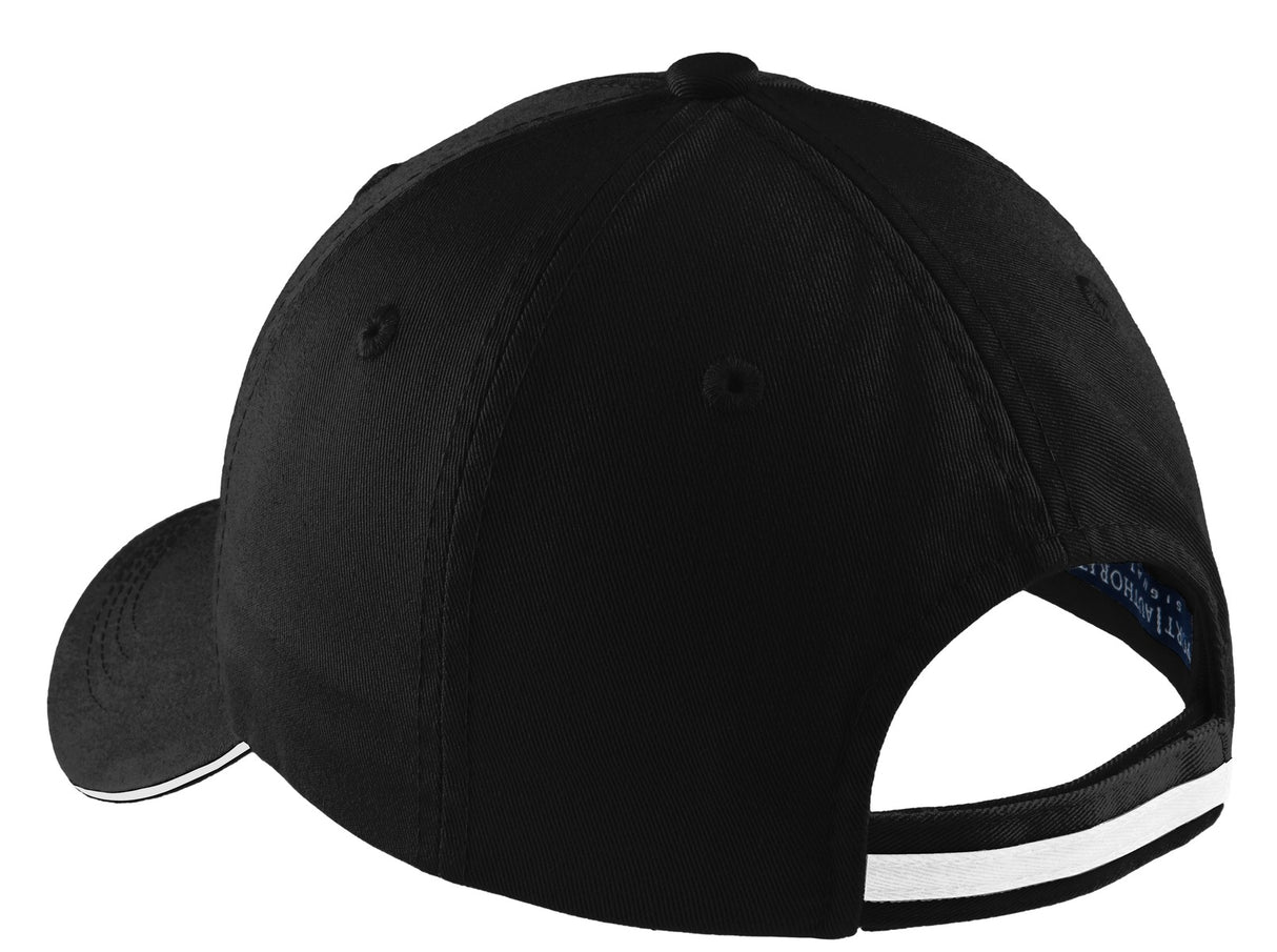 Port Authority Sandwich Bill Cap with Striped Closure