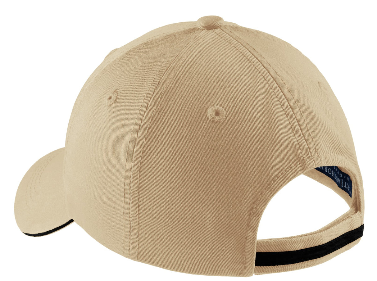 Port Authority Sandwich Bill Cap with Striped Closure