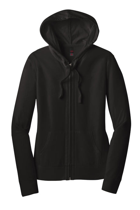 District Women's Fitted Jersey Full-Zip Hoodie. DT2100 District
